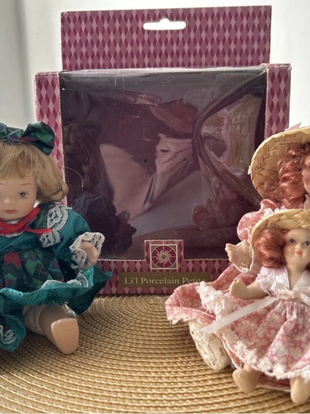 Li’l Porcelain Petite Miniature Bisque Porcelain Dolls (3) Victorian Country